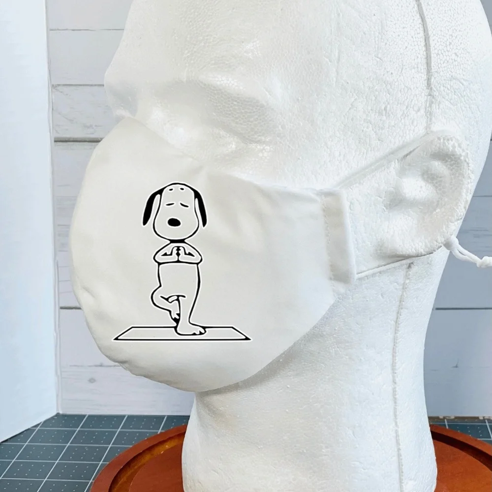 Snoopy yoga namaste face mask
